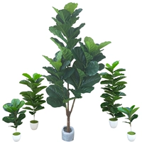 Моделирование зеленое растение лист баниана дерево одиночное rhalette green leaf bonsai pot labby