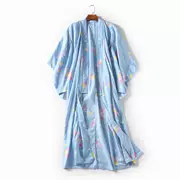 4413 áo ngủ nữ mùa hè phần mỏng mùa xuân và mùa thu áo choàng tắm ngắn tay mùa hè in dài kimono Nhật Bản phong cách thoải mái dịch vụ nhà