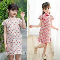 Летнее детское ципао, этническое ретро платье для отдыха, детская одежда, китайский стиль