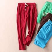 Đa màu sắc mùa xuân văn học quần âu mỏng phần bông chín quần quần quần a902-899