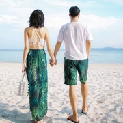 Bali Thái Lan cặp đôi kỳ nghỉ áo tắm nữ bảo thủ boxer che bụng chia ba mảnh phù hợp với quần đi biển nam - Vài đồ bơi