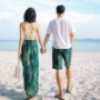 Bali Thái Lan cặp đôi kỳ nghỉ áo tắm nữ bảo thủ boxer che bụng chia ba mảnh phù hợp với quần đi biển nam - Vài đồ bơi đồ đôi đi biển 2020