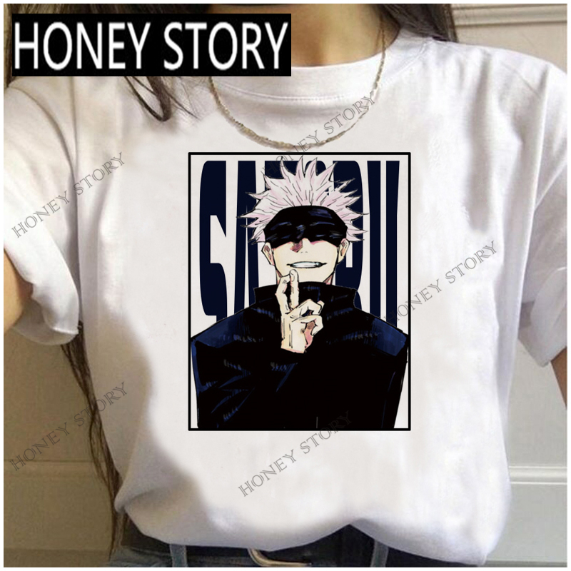 25811 WhiteJapanese Anime T Shirt comic Spell return war printing men and women T-shirt trend personality Short sleeve