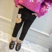 Cô gái cộng với quần jean nhung 2018 mùa đông mới của trẻ em Hàn Quốc cho bé mùa thu và quần mùa đông dày cạp chân quần