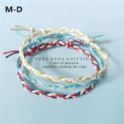 Hạn chế dệt tay DIY phiên bản Hàn Quốc của thủy triều ba màu dây siêu mịn chúc dây may mắn vòng tay nam nữ tặng quà