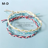 Hạn chế dệt tay DIY phiên bản Hàn Quốc của thủy triều ba màu dây siêu mịn chúc dây may mắn vòng tay nam nữ tặng quà vòng tay hermes