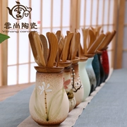 Yun Shang Nan Zhu Yu Kiln Trà mở Nghi lễ Sáu quý ông Kung Fu Bộ trà Đặt phụ kiện Trà muỗng Pin Pin rò rỉ