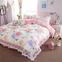 Cotton Hàn Quốc ren bốn mảnh cotton bed bốn mảnh công chúa gió quilt bed bed dày bốn mảnh chăn ga đẹp