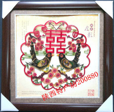 Театр теней 圆形皮影 双喜双喜鹊 民间工艺品 陕西旅游纪念品