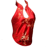 Tạp dề phụ nữ cheongsam cổ áo người lớn màu đỏ tạp dề tòa thêu đồ lót sexy đồ ngủ gió quốc gia trang phục hiển thị