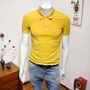 Áo thun polo nam màu ngắn tay nam trẻ trung Hàn Quốc đơn giản vạt áo mỏng T-shirt hè nam giản dị Paul top - Polo t shirt golf