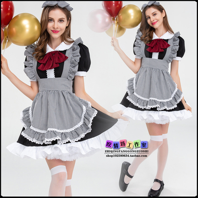 taobao agent Black and white coffee work nurse uniform, 2020, Lolita style, cosplay