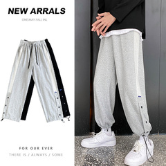 束腳運動褲ins韓版潮流潮牌港風休閒褲男士秋季九分褲子百搭寬鬆