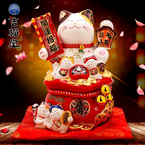 Ji Mattang Большой Fortune Cat Creative Home упаковывать керамику керамику Сохранить сберегатель