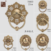 Китайская бронза Древние ворота круговой зверь -головка головка головки кольцо кольцо деревянные затворы
