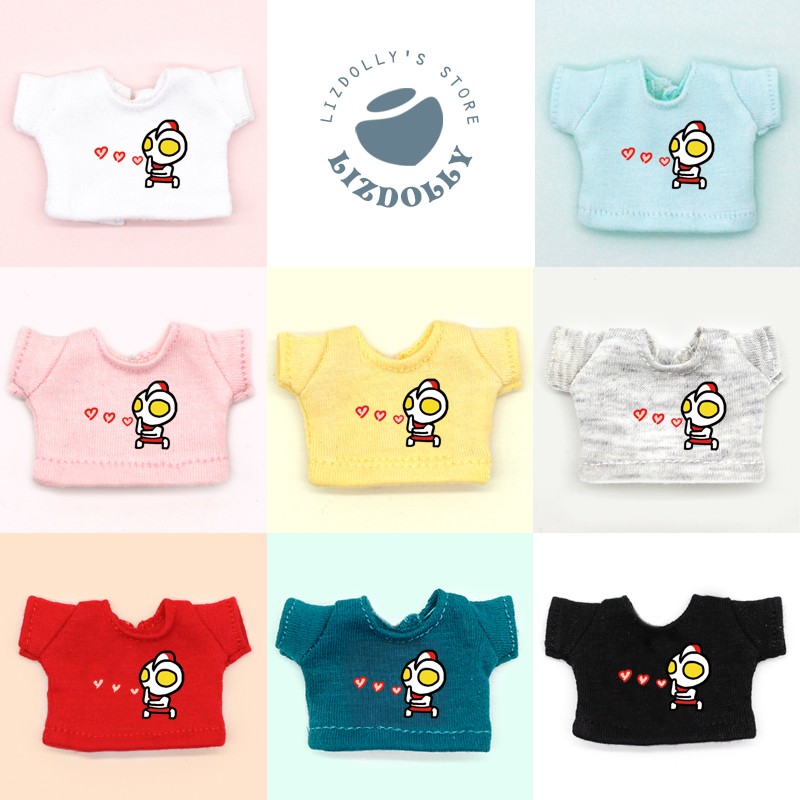 Printed T-shirtob11 【 printing Short sleeve daily T-shirt 】 gsc Plastid Zhongbu bjd Baby Little cloth molly Meijie pig clothes