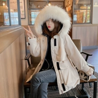 Зимняя толстовка с капюшоном, длинная куртка, пуховик, 2020, в корейском стиле, средней длины