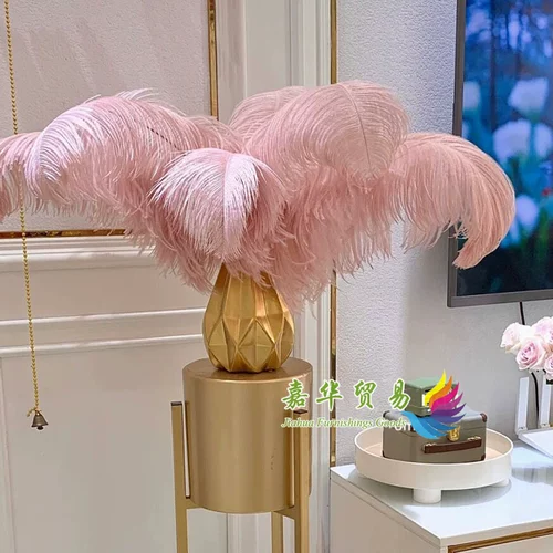 Светло -розовая свадьба страуса с острами, роуд KTV Photo Reps украшения интернет -знаменитость In ins Big Feather