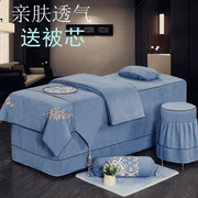 Vẻ đẹp trải giường bốn bộ đơn giản thân thiện với da cotton cao cấp Châu Âu massage sang trọng trị liệu cơ thể beauty salon bộ giường