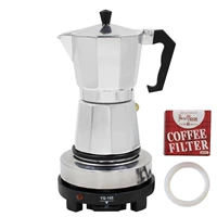 Ý tập trung moka nồi cấp thực phẩm nồi cà phê điện điện moka nồi hộ gia đình thương mại thiết bị cà phê phin cà phê