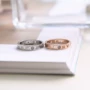 Thời trang mới của Hàn Quốc may mắn Chữ số La Mã tăng vàng đôi nhẫn nhẫn nhẫn thép titan trang trí Giáng sinh nhẫn lông đuôi voi