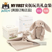 Jellycat, кролик, кукла для новорожденных, подарочная коробка, успокаивающее полотенце, игрушка, Великобритания
