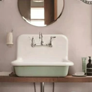 vòi rửa bát đơn gắn tường Vòi treo tường chậu bếp cổ ngỗng xoay nóng lạnh vào vòi chậu treo tường đồng thau xuất khẩu Anh vòi gắn tường inax vòi nước gắn tường toto