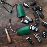 Túi chìa khóa da làm bằng tay phổ biến cho nam và nữ túi chìa khóa xe túi chìa khóa xe thẳng hộp đựng chìa khóa
