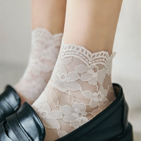 Летние тонкие кружевные японские милые носки, кружевное платье, в цветочек