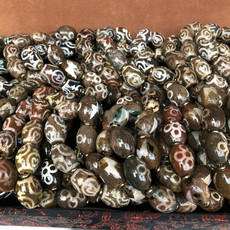 Украшения на руку 象雄天珠藏传宝瓶天珠手串天然朱砂真品九眼页岩天降石天珠手串