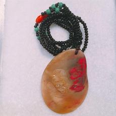 Ювелирный камень 天然老坑昌化鸡血石田黄冻蝙蝠铜钱挂件一物一品手工篆刻送礼收藏