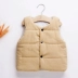 Mùa thu và mùa đông nam và nữ mới bé kẹo màu cộng với áo vest cotton vừa và trẻ nhỏ vest vest dày màu áo vest cotton - Áo ghi lê áo gile màu be Áo ghi lê