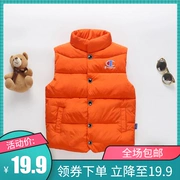 Cổ áo trẻ em xuống áo cotton bé trai và bé gái mặc vest vest nhỏ bé áo ấm chống mùa - Áo ghi lê