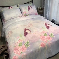 Châu âu Tencel bốn mảnh băng lụa quilt cover satin cưới 1.8 2.0 m khăn trải giường nguồn cung cấp mùa xuân và mùa hè bộ ga gối everon
