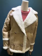 Phiên bản Hàn Quốc của cashmere moose kaki áo khoác đôi ngực