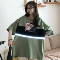 Очень большая футболка с коротким рукавом, большой жакет для влюбленных, большой размер, в корейском стиле, оверсайз