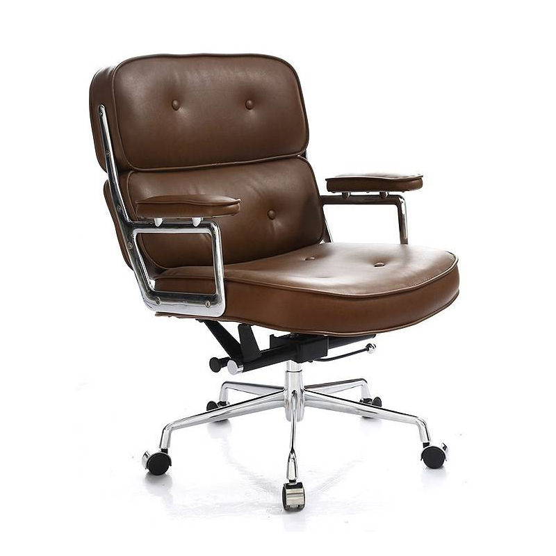 Coffee PuSimplicity modern Robin chair genuine leather Class chair The boss chair Office chair Computer chair household Office swivel chair Negotiation chair