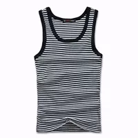 Mùa hè nam Hàn Quốc mỏng cotton sọc vest thanh niên bó sát vest vest cổ tròn mồ hôi vest - Lót áo thun 3 lỗ