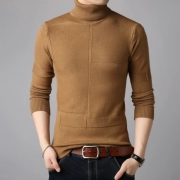 2018 mới áo len cổ cao nam Slim phiên bản Hàn Quốc của xu hướng áo len cotton áo len nam