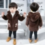 Áo khoác trẻ em dày 5 bé trai Áo len giản dị 3 bé trai 2-7 mùa thu và mùa đông mặc 6 phiên bản Hàn Quốc của thủy triều áo măng tô ngắn trẻ em