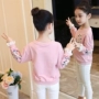 Bé gái 7 áo thun cotton cho bé lớn 6 quần áo trẻ em đáy 8 áo 4 áo nhỏ mùa thu 5 tuổi 2018 mẫu mới xuân hè - Áo thun shop đồ trẻ em