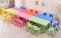 Phim hoạt hình phòng đa chức năng lớp học trẻ sơ sinh bàn ghế bốn người đồ chơi bằng nhựa trẻ em đồ nội thất nâng bảng bàn học cho bé bằng gỗ