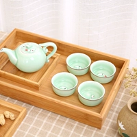 Khay tre khay trà tấm gỗ hình chữ nhật bằng gỗ bằng gỗ Châu Âu và Nhật Bản khay nước khay trà khay trà bộ khay gỗ tròn