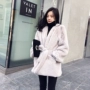 Mùa thu đông 2018 phiên bản Hàn Quốc của nhung nước mới trong phần dài của áo khoác lông thú giả với một chiếc áo khoác lông thắt eo nữ các mẫu áo lông đẹp