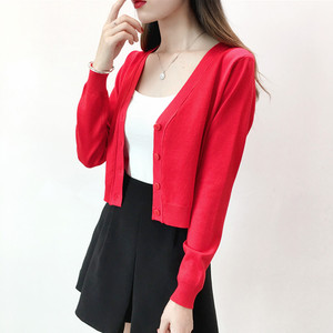 Đan Cardigan nữ ngắn sinh viên Hàn Quốc 2018 đầu mùa xuân mới áo len áo khoác hoang dã trường cao đẳng mùa thu bên ngoài