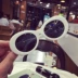 Hộp kính trắng ulzzang nữ phiên bản Hàn Quốc của cầu kính râm thủy tinh với kính nam hip hop hiphop Kính râm