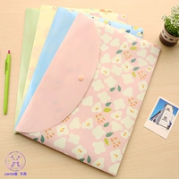 Cartoon Floral File Mag Нажатие мешки с пряжкой A4 Испытательный файл файл файл. Пакет Пластик Маленькая свежая конфетка информация информация