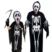 Trang phục Halloween cho bé trai, mặt nạ cosplay zombie kinh dị cho trẻ em, trang phục bộ xương nữ trưởng thành