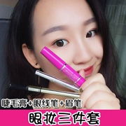 Thương hiệu Makeup Mistine Mascara + Bút kẻ mắt + Bút chì kẻ mày Bộ 3 Bộ trang điểm mắt cho người mới bắt đầu