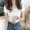 Mùa hè năm 2018 mới của Hàn Quốc phiên bản của V-cổ ngắn tay len áo len nữ Slim là mỏng màu rắn áo sơ mi hoang dã áo len tăm